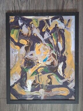 Painting Abstract Textured 11x14 Framed ready to hang